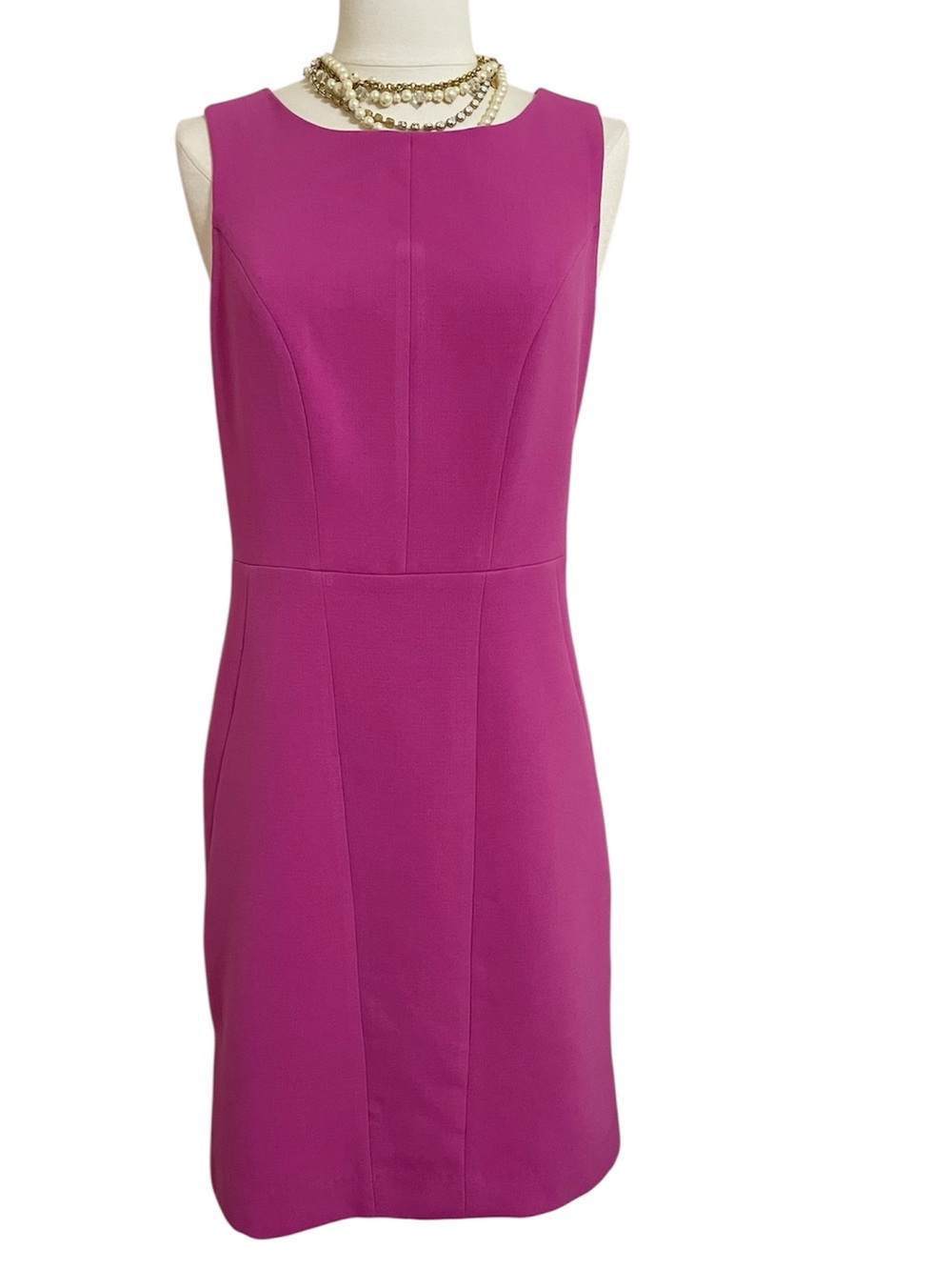 BANANA REPUBLIC Fuchsia Pink Sleeveless Fitted Sheath Above the Knee Dress Sz 4